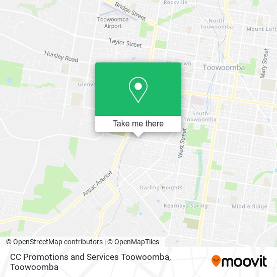 Mapa CC Promotions and Services Toowoomba