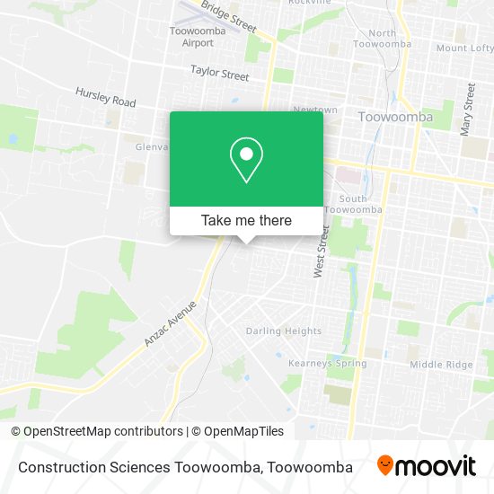 Mapa Construction Sciences Toowoomba