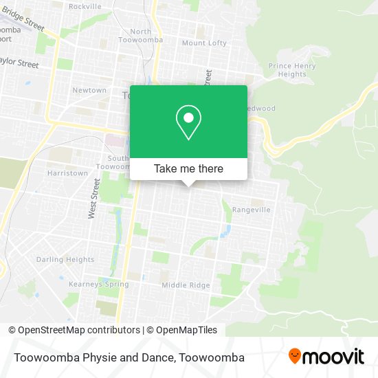 Mapa Toowoomba Physie and Dance