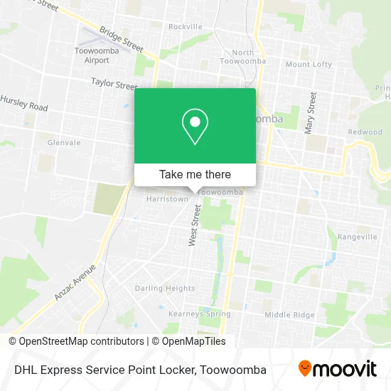 Mapa DHL Express Service Point Locker
