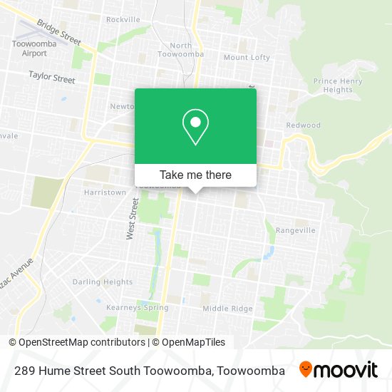 289 Hume Street South Toowoomba map