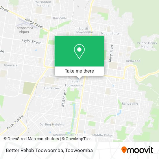 Mapa Better Rehab Toowoomba