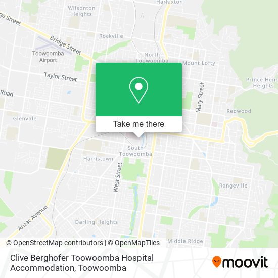 Clive Berghofer Toowoomba Hospital Accommodation map