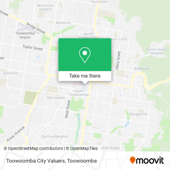 Mapa Toowoomba City Valuers