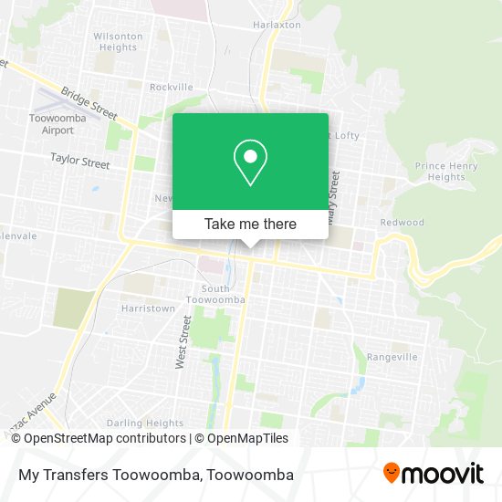 Mapa My Transfers Toowoomba