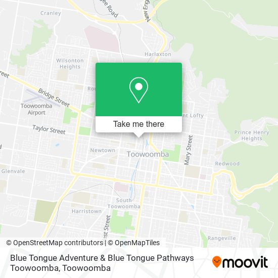 Mapa Blue Tongue Adventure & Blue Tongue Pathways Toowoomba