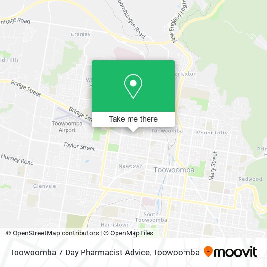 Mapa Toowoomba 7 Day Pharmacist Advice