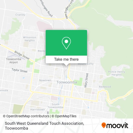 South West Queensland Touch Association map