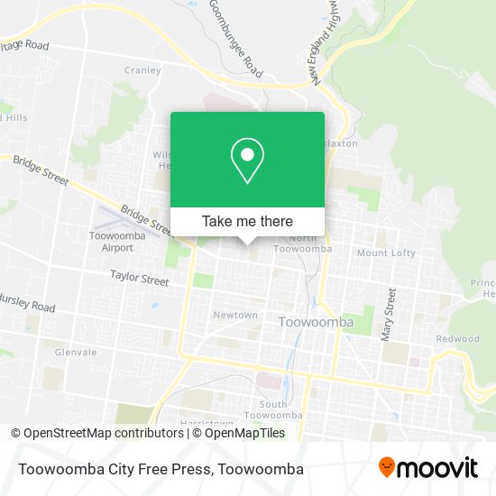 Mapa Toowoomba City Free Press