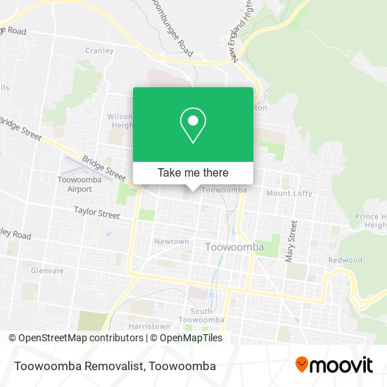 Mapa Toowoomba Removalist