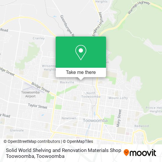 Mapa Solid World Shelving and Renovation Materials Shop Toowoomba