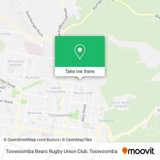 Toowoomba Bears Rugby Union Club map