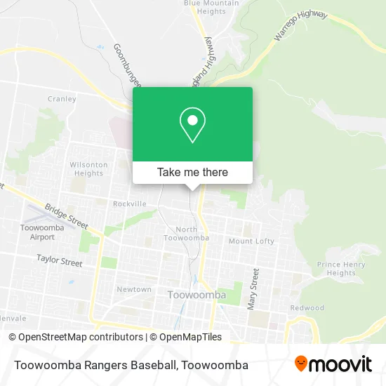 Mapa Toowoomba Rangers Baseball
