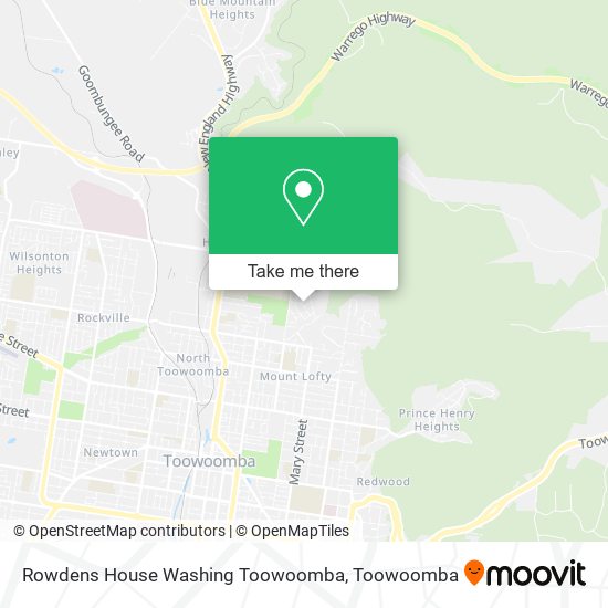 Mapa Rowdens House Washing Toowoomba