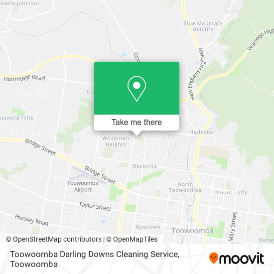 Mapa Toowoomba Darling Downs Cleaning Service