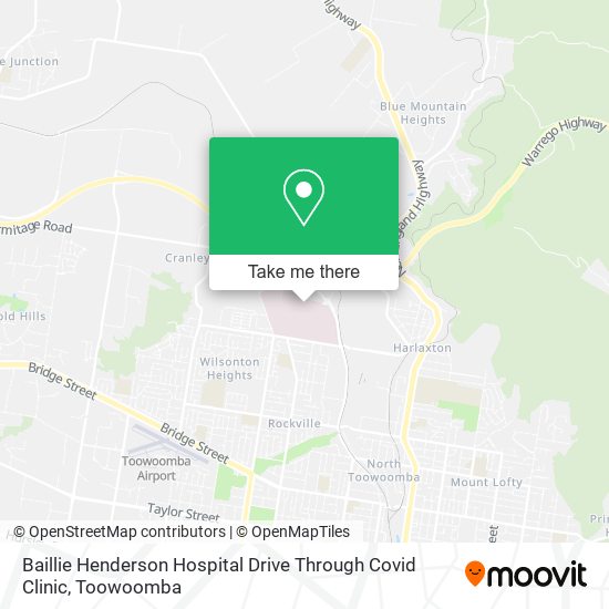 Mapa Baillie Henderson Hospital Drive Through Covid Clinic