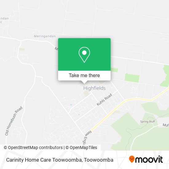 Mapa Carinity Home Care Toowoomba