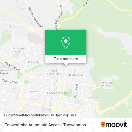 Toowoomba Automatic Access map