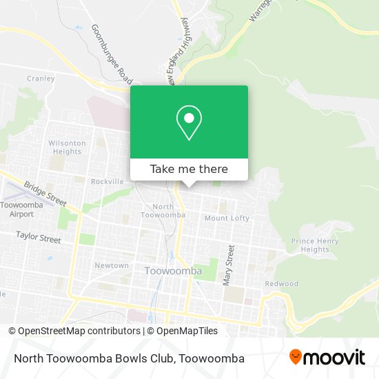 Mapa North Toowoomba Bowls Club