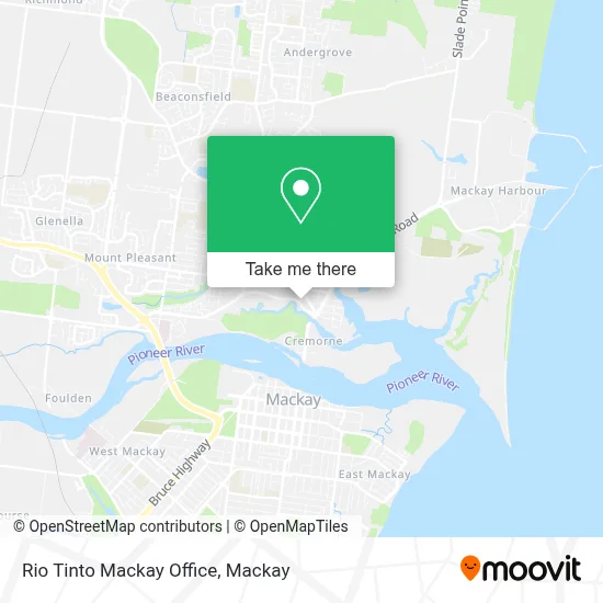 Mapa Rio Tinto Mackay Office