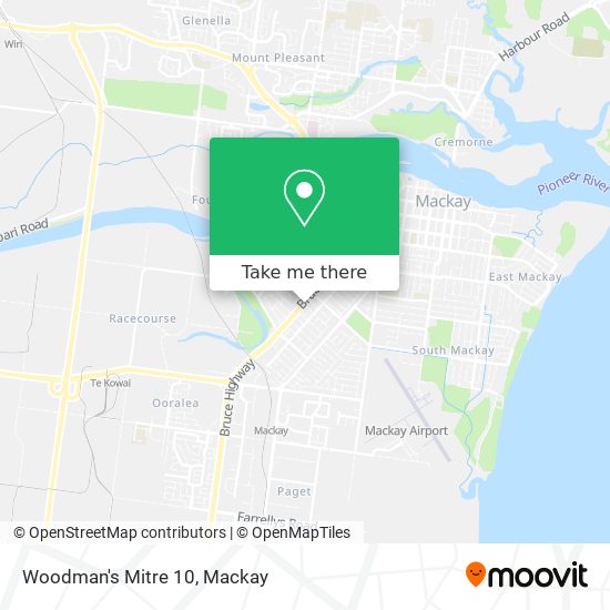 Woodman's Mitre 10 map