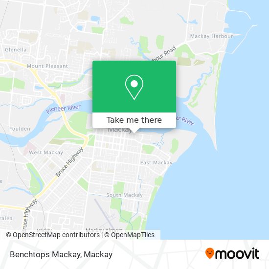 Benchtops Mackay map