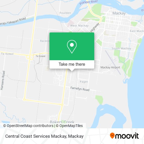 Mapa Central Coast Services Mackay