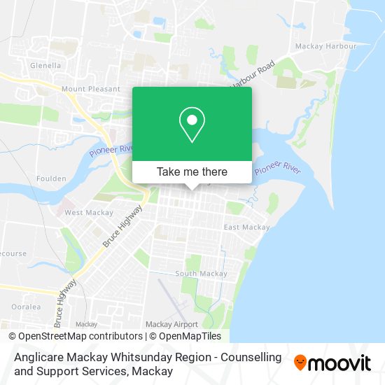 Anglicare Mackay Whitsunday Region - Counselling and Support Services map