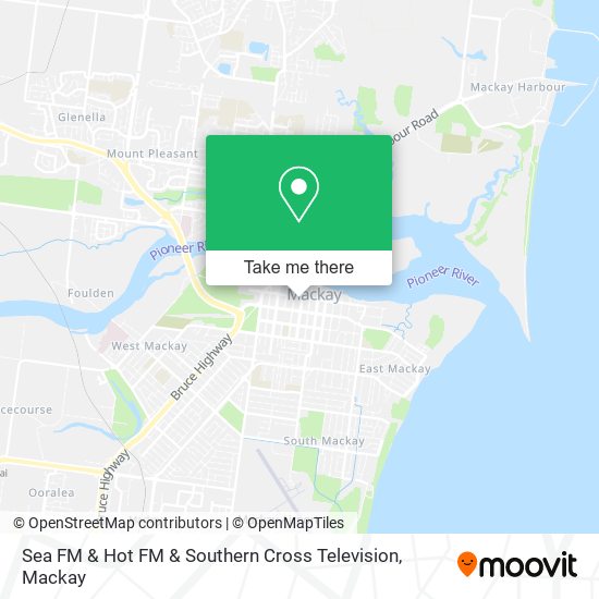 Sea FM & Hot FM & Southern Cross Television map