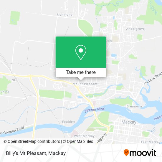 Billy's Mt Pleasant map
