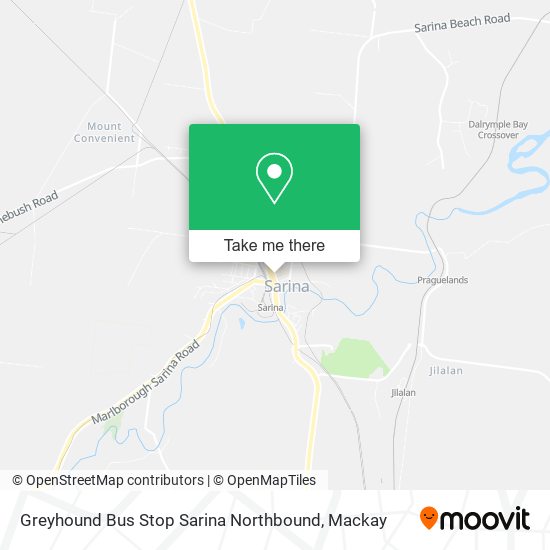 Mapa Greyhound Bus Stop Sarina Northbound