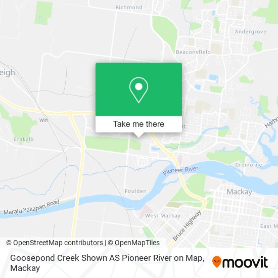 Goosepond Creek Shown AS Pioneer River on Map map