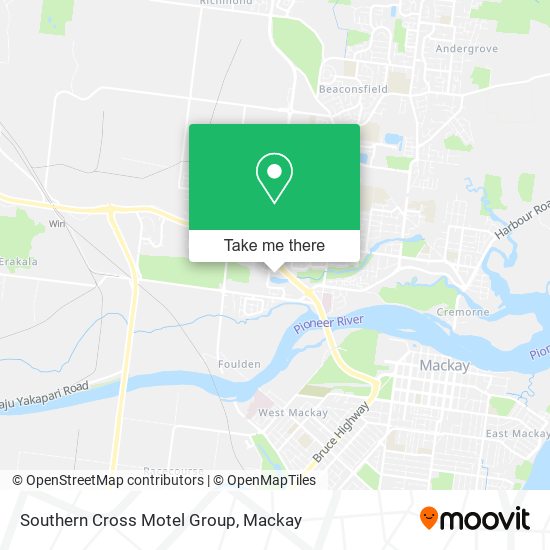 Mapa Southern Cross Motel Group