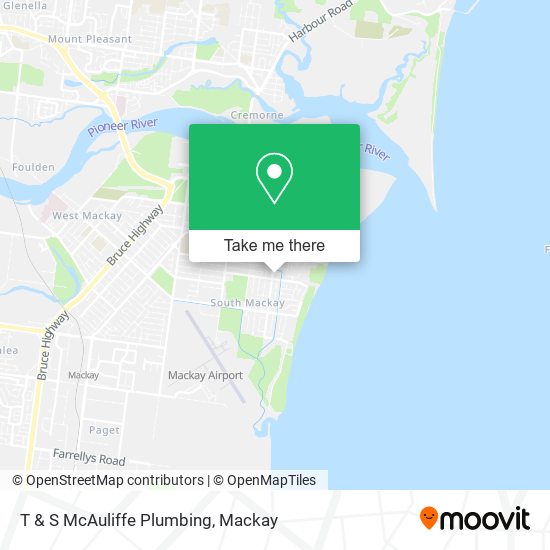 T & S McAuliffe Plumbing map