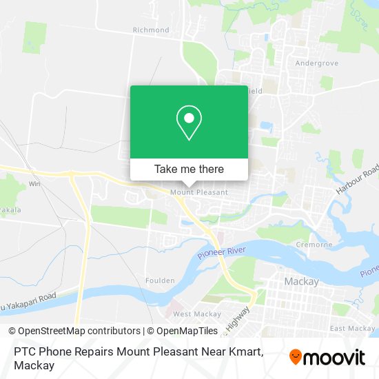 PTC Phone Repairs Mount Pleasant Near Kmart map