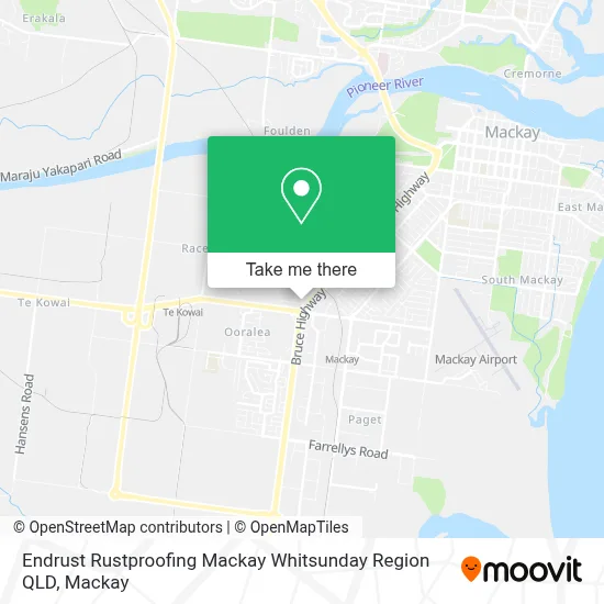Mapa Endrust Rustproofing Mackay Whitsunday Region QLD