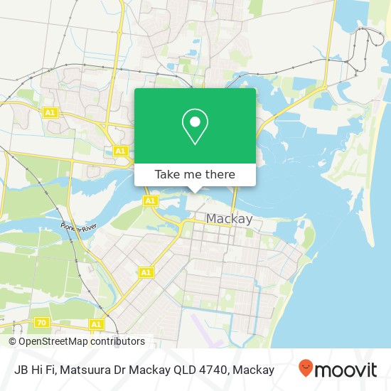 Mapa JB Hi Fi, Matsuura Dr Mackay QLD 4740