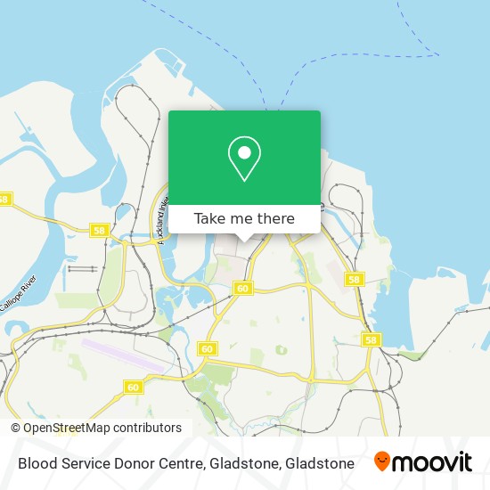 Blood Service Donor Centre, Gladstone map