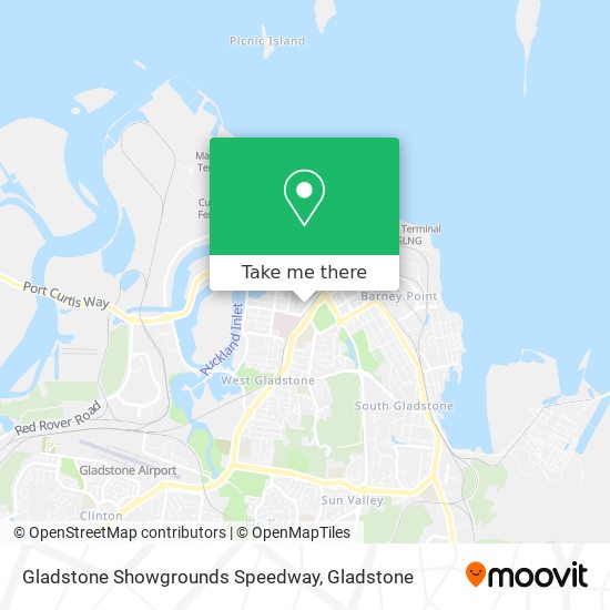 Mapa Gladstone Showgrounds Speedway