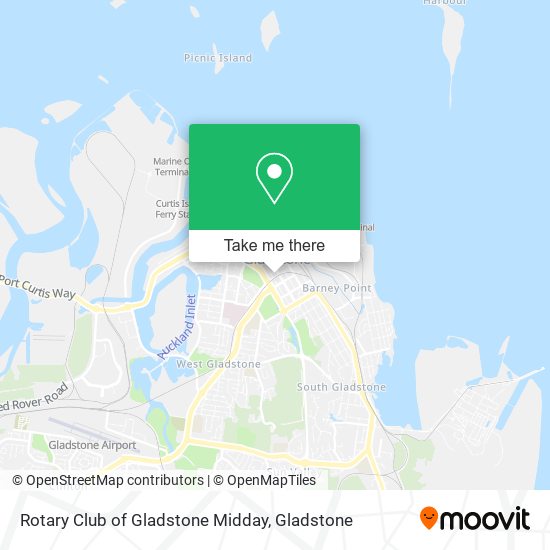 Rotary Club of Gladstone Midday map