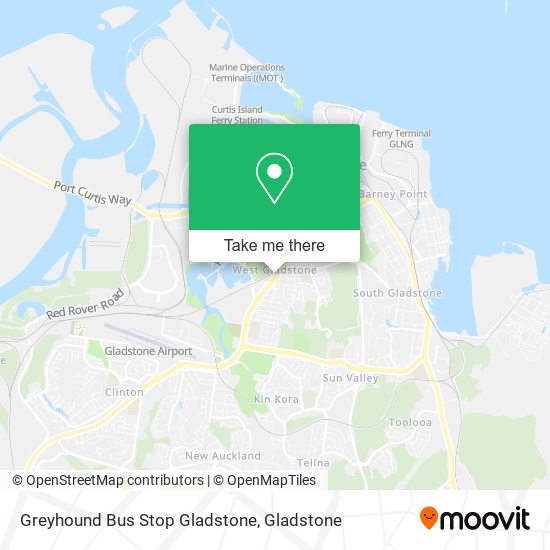 Greyhound Bus Stop Gladstone map