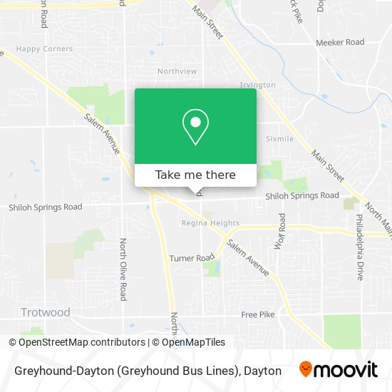 Mapa de Greyhound-Dayton (Greyhound Bus Lines)
