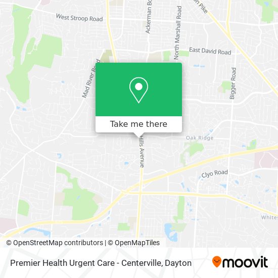 Mapa de Premier Health Urgent Care - Centerville