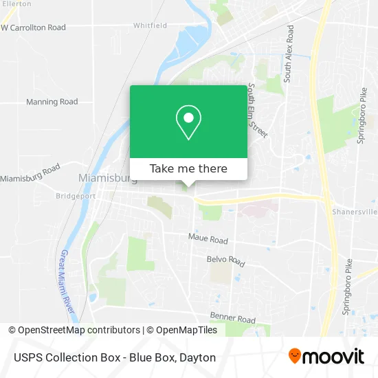 USPS Collection Box - Blue Box map