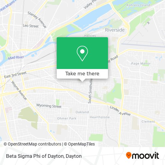 Beta Sigma Phi of Dayton map