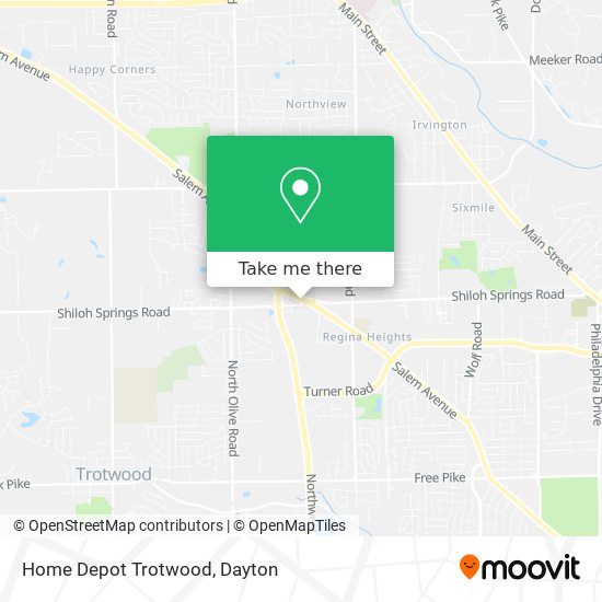 Home Depot Trotwood map