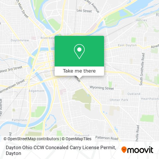 Dayton Ohio CCW Concealed Carry License Permit map