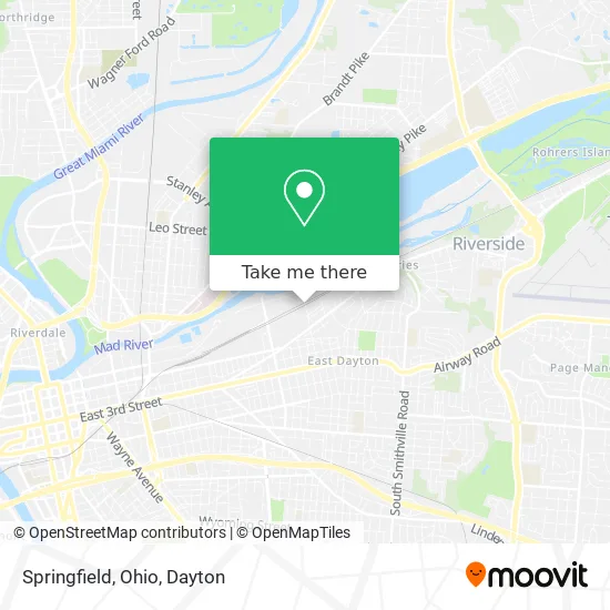 Mapa de Springfield, Ohio