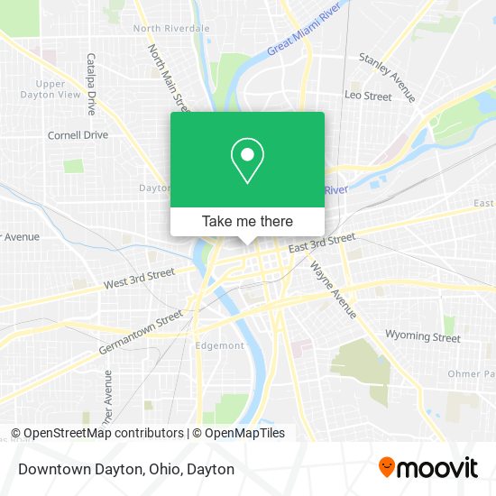 Downtown Dayton, Ohio map