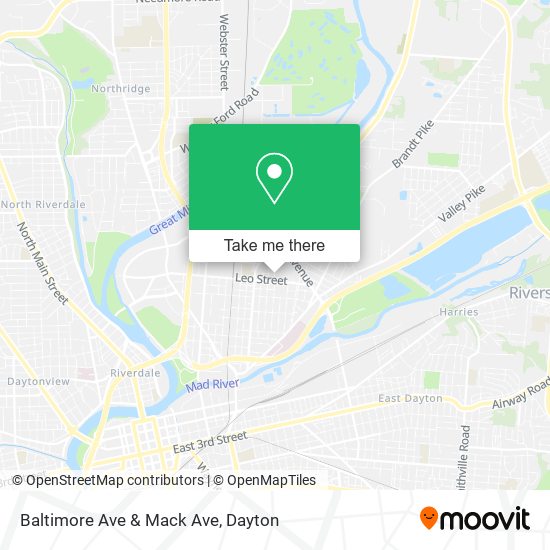 Baltimore Ave & Mack Ave map